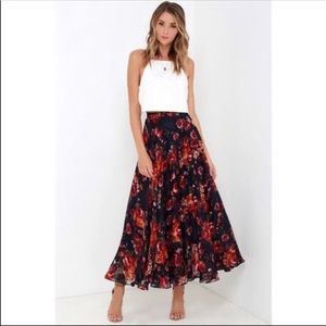 Lulus retired floral burnout overlay maxi skirt